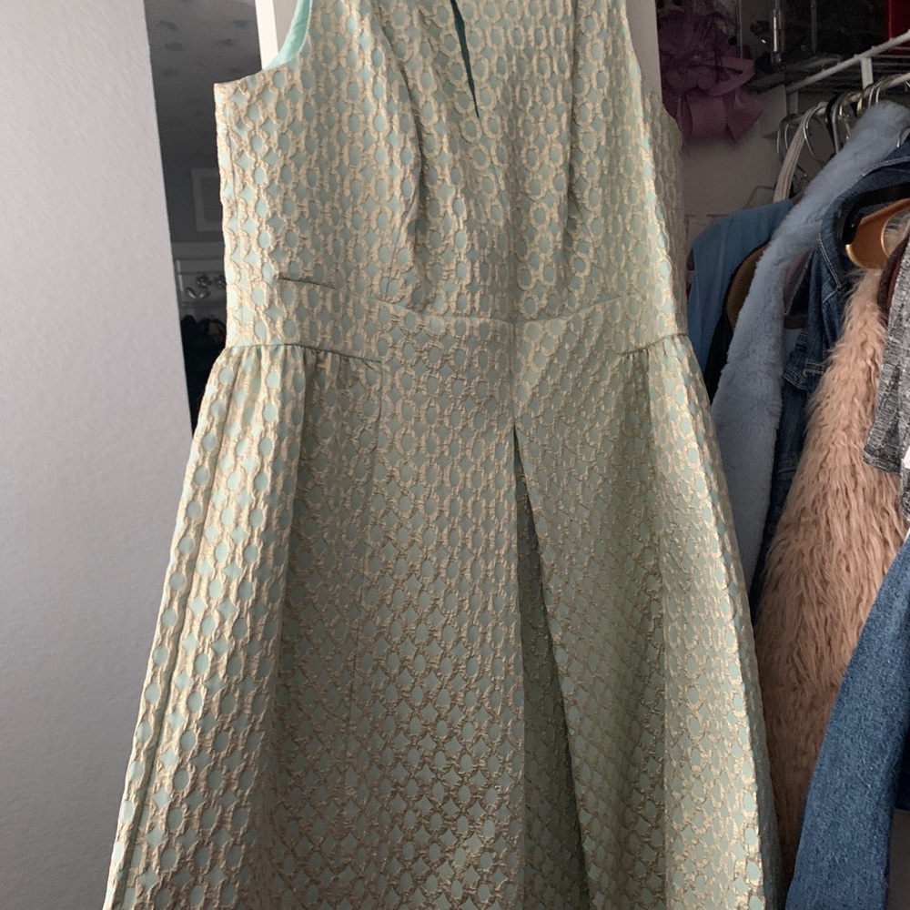Lauren by Ralph Lauren light blue and gold ring, sleeveless dress, size 16